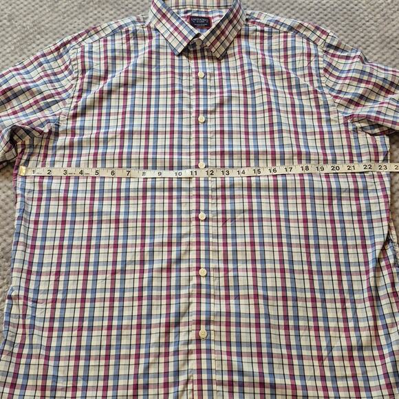 UNTUCKit Performance Button Up Shirt Men XL Pin Oak Plaid Reg Fit Stretch Wickin - Picture 9 of 11